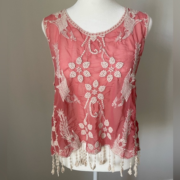 Wishlist Embroidered Cropped Tank - Size L - Picture 1 of 16